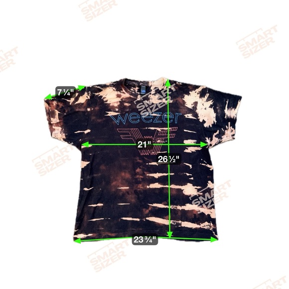 Tultex - Weezer Tie-Dye Bleach Dye Short Sleeve Tour T-Shirt - Black - Large - Picture 6 of 6